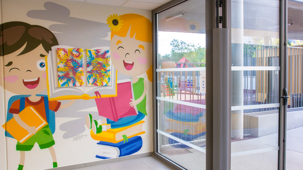 fresque école élèves