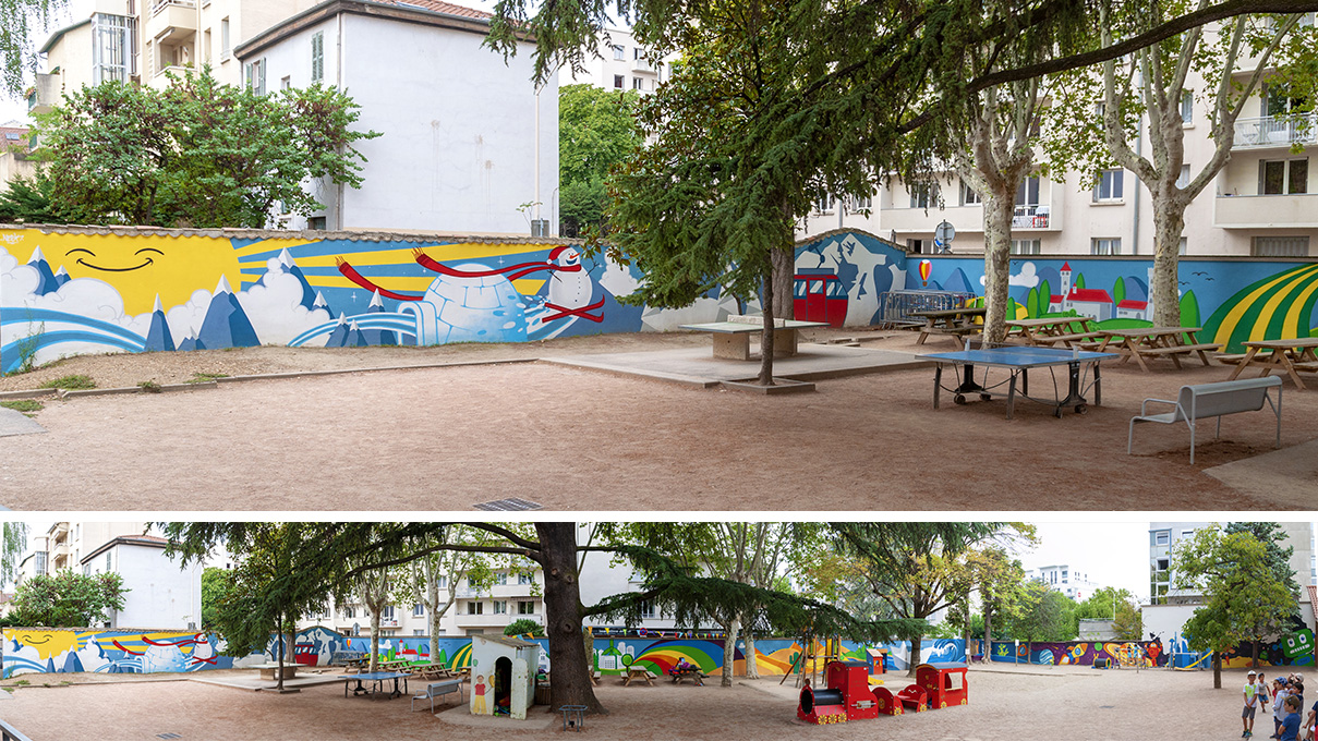 Fresque école enfants