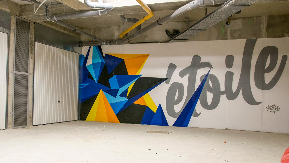 Graffiti garage sous-terrain